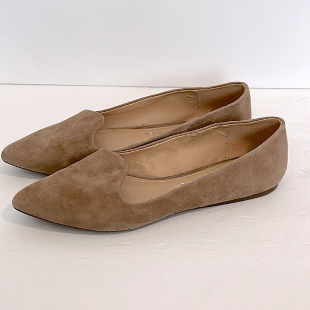 Gibson Latimer Womens Camel Tan Sheep Leather Flats Size 7.5 M Pointed Toe